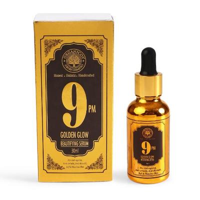 Organicos 9PM Golden Glow Face Serum for Anti-ageing Anti-wrinkle Anti-blemish 30 ml - Personal Care (Ayush)