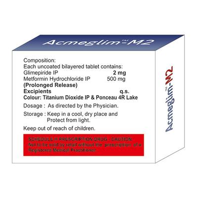 ACMEGLIM M 2 Tablet 10's - Diabetes-Ant