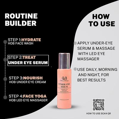 House of Beauty Under Eye Serum For Dark Circles & Hydrating Undereyes with Niacin & Vit-C 15ml - Under Eye Creams & Serums