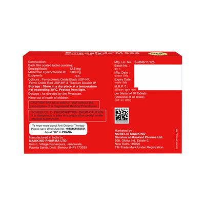 EMPAGLYDE M 500 Tablet 10's - Diabetes-Ant