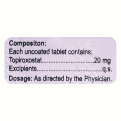 TOPIROXO 20 Tablet 10's - Gout