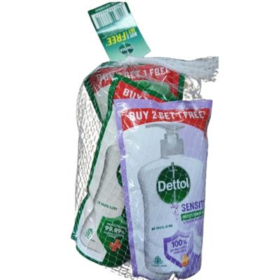 Dettol Handwash Combo Pack (2 Original Refill 175 ml + 1 Sensitive 175 ml) - Hand Wash & Soaps