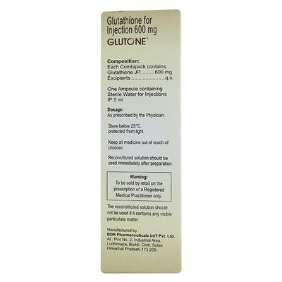Glutone 600Mg Injection 1's - Supplements-Sup