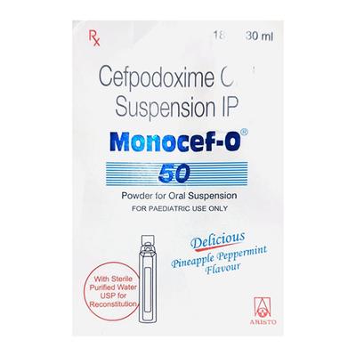MONOCEF O 50 DELICIOUS PINEAPPLE PEPPERMINT FLAVOUR Oral Suspension 30ml - Bacterial Infections-Cep