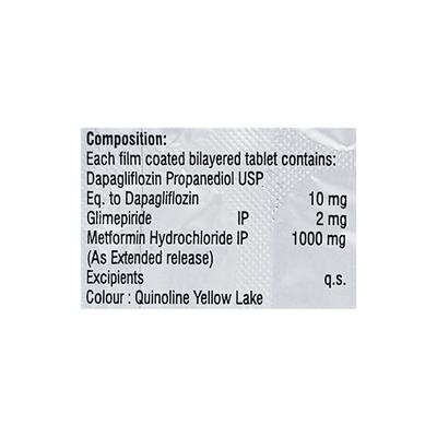 DAPAFLOZIN GM 2/1000 Tablet 10's - Diabetes-Ant