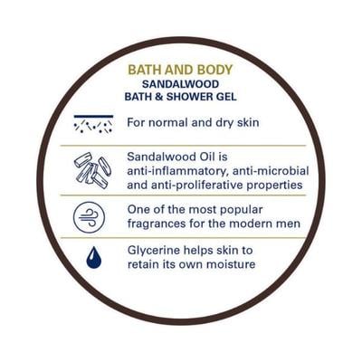 Truefitt and Hill Sandalwood Bath and Shower Gel Essential Grooming Collection 200 ml - Shower Gels & Body Wash