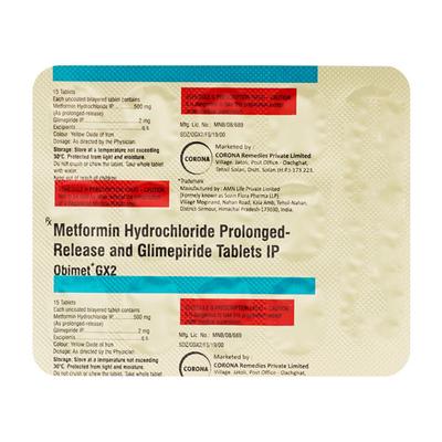 Obimet Gx2 Tablet 15'S - Diabetes-Ant