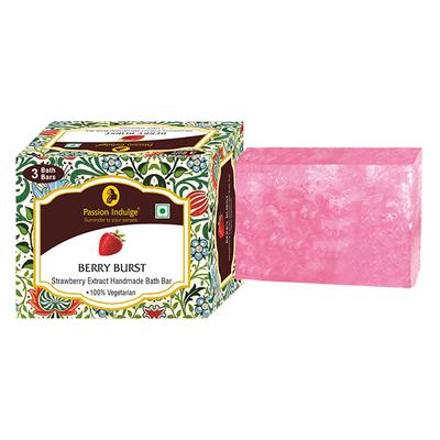 Passion Indulge BERRY BURST Handmade Bath Bar Soap - 100GM Each ( PACK OF 3 ) - Soaps