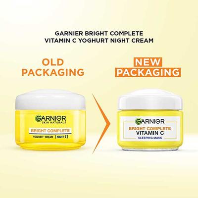 Garnier Skin Naturals Bright Complete Vitamin-C Yoghurt Night Cream, Vitamin-C+Lemon Essence 40gm - Night Cream