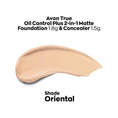 Avon True Oil Control Plus 2-In-1 Matte Foundation 1.8G & Concealer 1.5 G - Oriental 1's - Foundation
