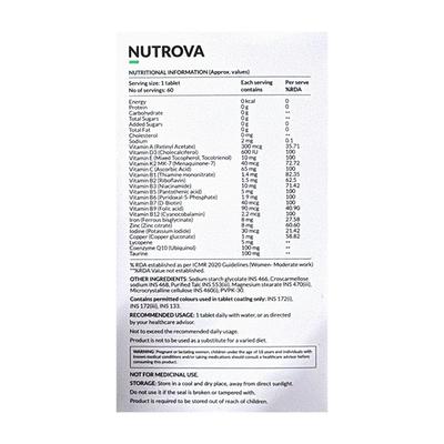 NUTROVA MULTIVITAMIN FOR WOMEN (VEG) Tablet 60's - Supplements-Vam