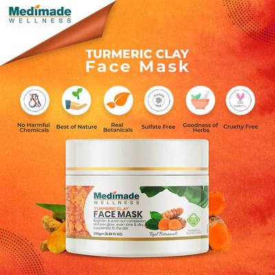 Medimade Turmeric Clay Face Mask (Pack of 2) 1's - Masks & Peels