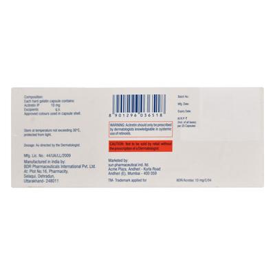 Acrotac 10mg Capsule 20'S - Psoriasis/Seborrhea/Ichthyosis-Pso