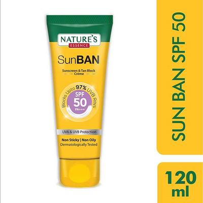 Nature'S Essence Sunban Spf 50 Pa+++ Sunscreen & Tan Block Creme 120 ml - Face Sunscreen