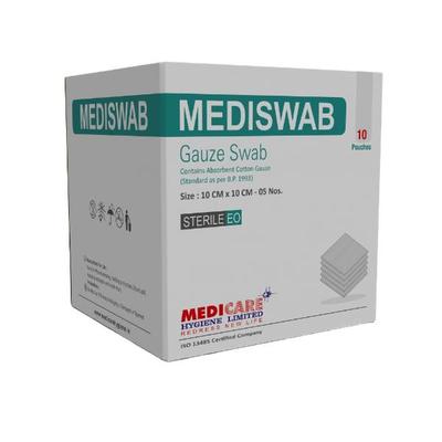 Medica Mediswab Gauze Swab 10 cm x 10 cm x 8 PLY 4's - Bandages & Dressings