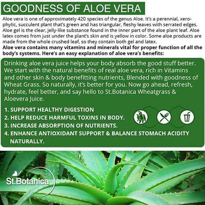 St.Botanica Wheatgrass Juice with Aloevera 500 ml - Ayurvedic Juices