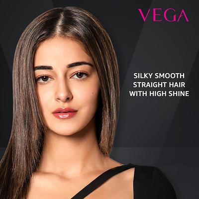 Vega Keratin Glow Hair Straightener Temperature Control and Ceramic Coated Plates (VHSH-20), Black 1's - Straighteners