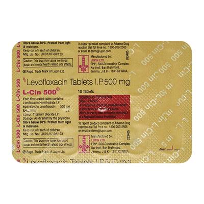 Lcin 500mg Tablet 10'S - Bacterial Infections-Qui