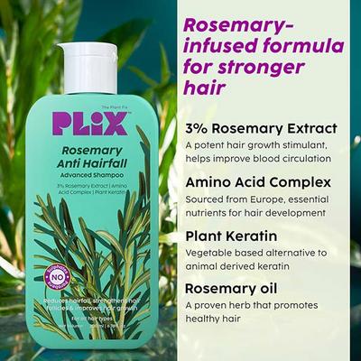 PLIX Rosemary Anti Hairfall Regime - Advanced Shampoo-Conditioner, Reduces Hair Fall 200 ml - Dry Shampoos & Conditioners