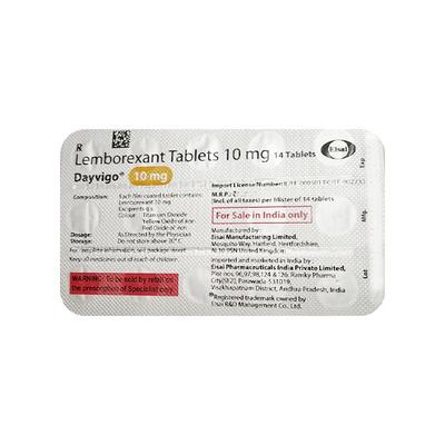 DAYVIGO 10mg Tablet 14's - Sleep Disorder (Insomnia)