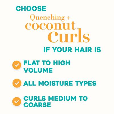 OGX Quenching + Coconut Curls Curl-Defining Conditioner, Nourishing Curly Hair Conditioner with Coconut Oil, Citrus Oil and Honey 385 ml - Conditioners