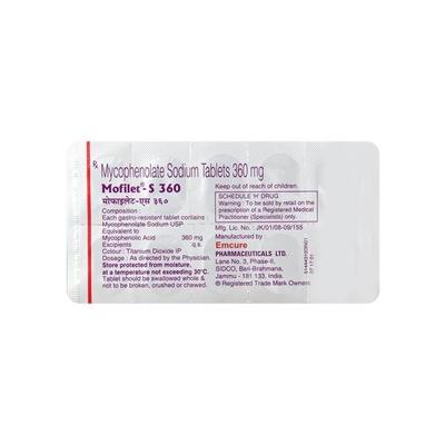Mofilet S 360mg Tablet 10'S - Auto Immune Disease-Imm