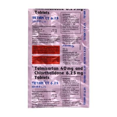 Tetan CT 6.25mg Tablet 15'S - Hypertension-Ang