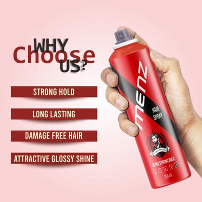 Menz Hair Spray - Ultra strong Hold 250 ml - Hair Sprays & Mists