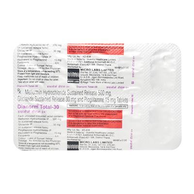 Dianorm Total 30mg Tablet 10'S - Diabetes-Ant