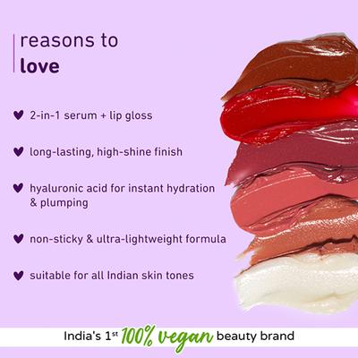 Plum Keep It Glossy Serum Lip Gloss with Hyaluronic Acid Luminous Finish Highly Pigmented Instant Hydration 100% Vegan & Cruelty Free 03 Glimmer Rose 6.5 ml - Lip Glosses