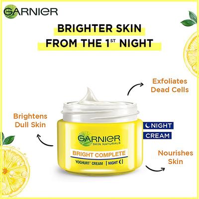 Garnier Skin Natural Bright Complete Night Cream - Yogurt 18 gm - Night Cream
