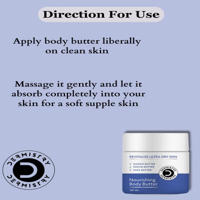 Dermistry Revitalize Ultra Dry Skin Nourishing Body Butter 100 ml + Sensitive And Dry Skin Calming Soothening Face Cream 50 ml - Face Creams