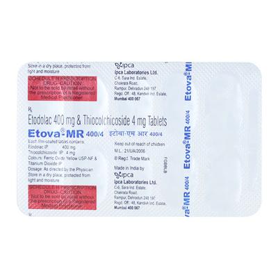 Etova MR 400/4mg Tablet 10'S - Pain relief-Nsa