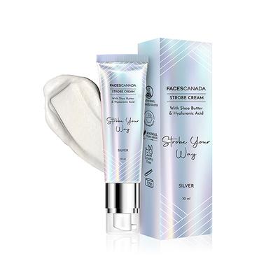 Faces Canada Strobe Cream with Shea Butter and Hyaluronic Acid - Silver, 30ml - Face Moisturizers