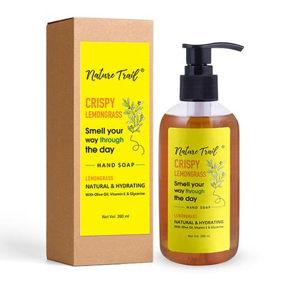Nature Trail Crispy Lemongrass Handwash with Olive Oil, Vitamin E and Glycerine, Sulphate and Paraben Free 200 ml - Hand Wash & Soaps
