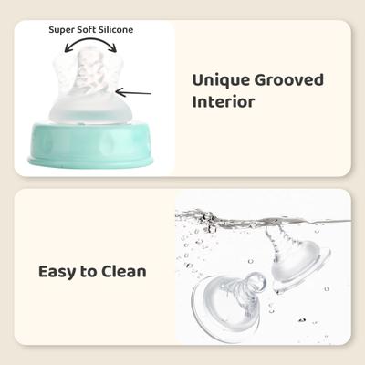 R for Rabbit First Feed Glass Feeding Bottle 120 ml - Sea Green 1's - Feeding & Nursing