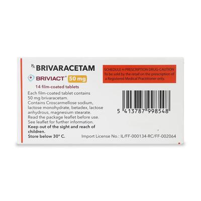 Briviact 50mg Tablet 14'S - Epilepsy/Convulsion-Ant