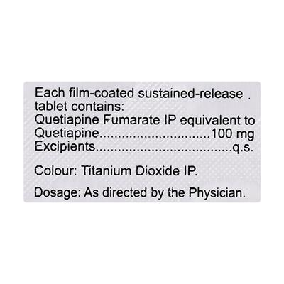 Q Pin SR 100mg Tablet 10'S - Schizophrenia-Aps