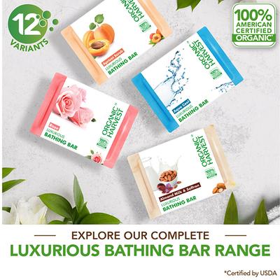 Organic Harvest Luxurious Bathing Bar - Jasmine Bathing Soap for Gentle Cleansing, Jasmine Soap 125 gm - Soaps