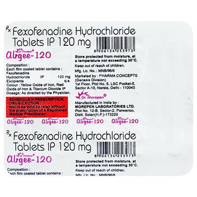 ALRGEE 120 Tablet 10's - Allergies-Ant