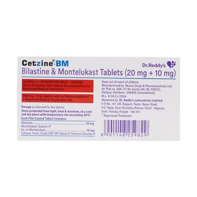 CETZINE BM Tablet 10's - Allergies-Ant