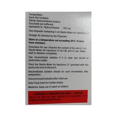 Hydrocort 100mg Injection 1'S - Hormonal Therapy-Cor