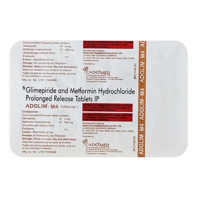 ADGLIM M 4 Tablet 10's - Diabetes-Ant