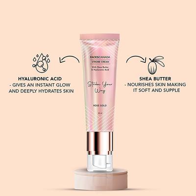 Facescanada Strobe Cream with Shea Butter & Hyaluronic Acid Strobe Your Way Rose-Gold 30ml - Face Moisturizers