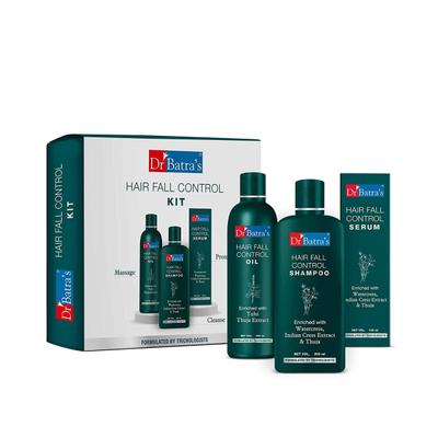 Dr. Batra's Hair Fall Control Kit - Hair Oil 200 ml, Shampoo 200 ml & Hair Fall Control Serum 125 ml - Shampoos