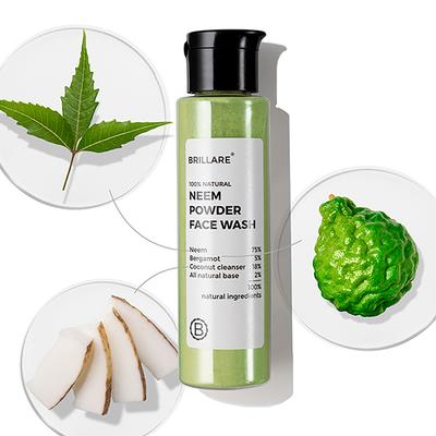Brillare Neem Powder Face Wash For Clear, Purified, Acne Prone Skin 30 gm - Face Washes