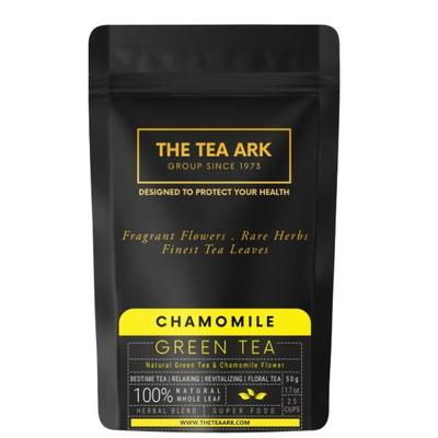 The Tea Ark Green Tea Powder - Organic Chamomile 50 gm (Pouch) - Green/Herbal Teas