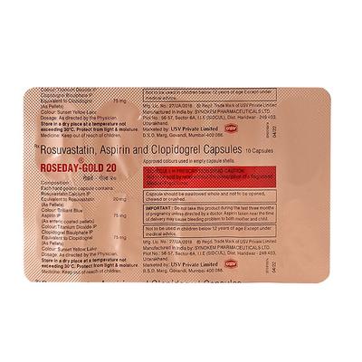 Roseday Gold 20mg Capsule 10'S - Blood Clot-Ant