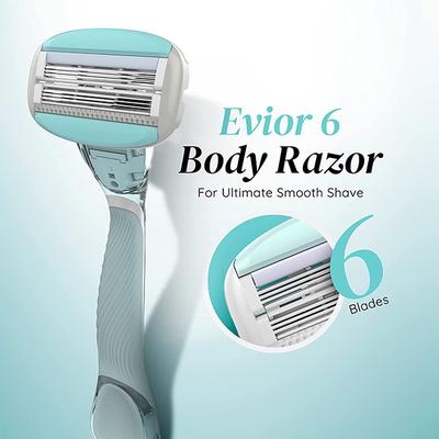LetsShave Evior 6 Body Razor 1's + After Shave Balm 100 ml + Evior Whipped Shave Cream 150 gm + Face Razor 3's - Hair Removal Accessories