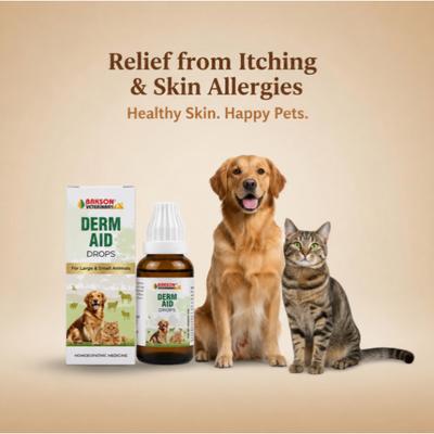 Dr. Bakshi's Bakson's Homoeopathy Derm Aid Drops (Veterinary) 30 ml - Pet Healthcare